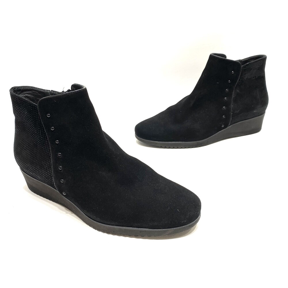 Hassia Premium Comfort Genua-K black wedge ankle boots UK size 7.5